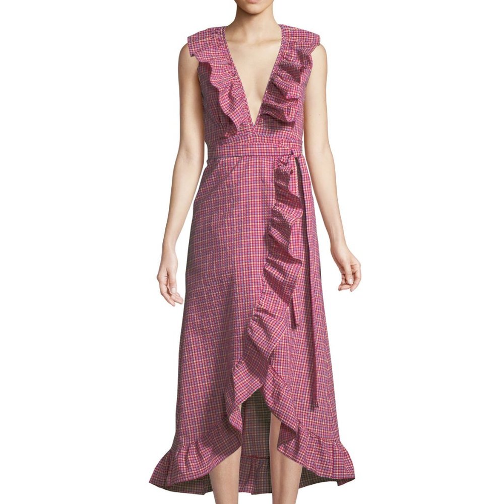 MISA Stella Red Gingham Dress S NWT